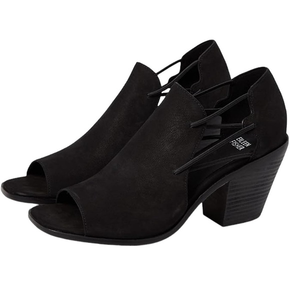 EILEEN FISHER Nikki Peep Toe Block Heels - Picture 1 of 12